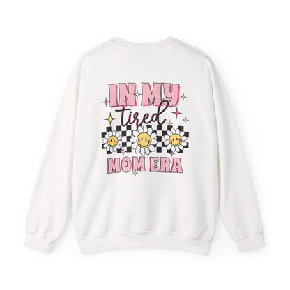 In My Tired Mom Era Sweatshirt - Funny Mom Life Sweater, Cute Retro Flower Jumper, Birthday or Christmas Gift for Moms